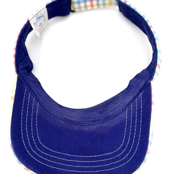 Hat Designer Golf Visor Guy Harvey Plaid Visor Colorful Plaid OSFA Strap Back - Picture 5 of 6